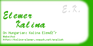 elemer kalina business card